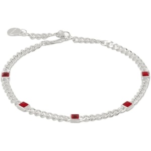 Alex and Ani Ruby Curb Chain Bracelet, July Birthstone