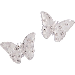 Alex and Ani SOM – Glass Butterfly Statement Stud Earring, Shiny Silver