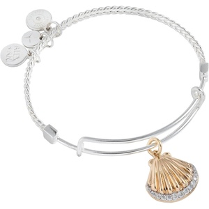 Alex and Ani Shell Motif Beaded Charm Bangle(Gold with Crystals)