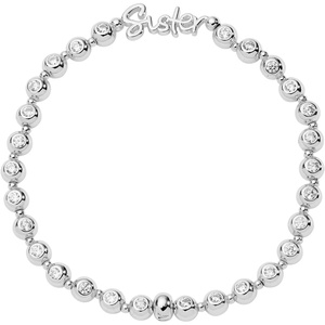 Alex and Ani Sister Elongated Crystal Stretch Bracelet for Women(Shiny Silver)