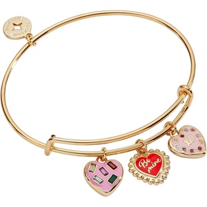 Alex and Ani Sweet Shop Be Mine Multi Charm Bangle Bracelet for Women – Shiny Gold, Nickel-Free Cute Jewelry, Trendy Bracelet Gift for Women