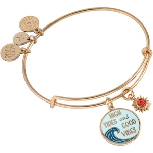 Alex and Ani Textured Goldfish Charm Bangle(Gold)