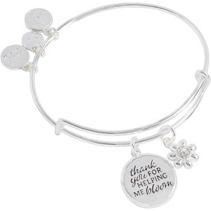 Alex and Ani Thank You For Helping Me Bloom’ Charm Bangle(Silver)