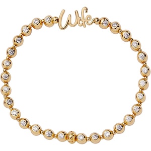 Alex and Ani Wife Elongated Crystal Stretch Bracelet for Women(Shiny Gold)