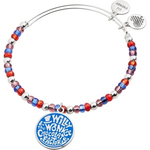 Alex and Ani Willy Wonka Chocolate Factory’ Beaded Charm Bangle(Shiny Silver Multi)