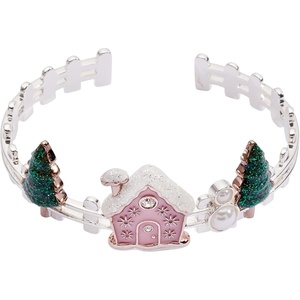 Alex and Ani Womens Holiday Bracelets – Nickel-Free Brass Bracelets, Trendy Women’s Jewelry (Gingerbread House Cuff Bracelet, Two Tone)