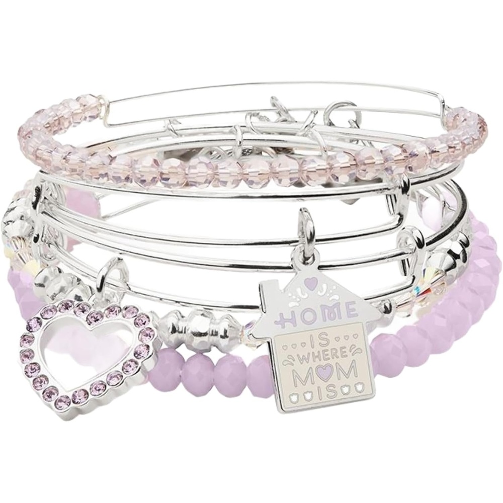 image:imageAlex and Ani Home Is Where Mom Is Set of 5 Charm Bangles Shiny Silver