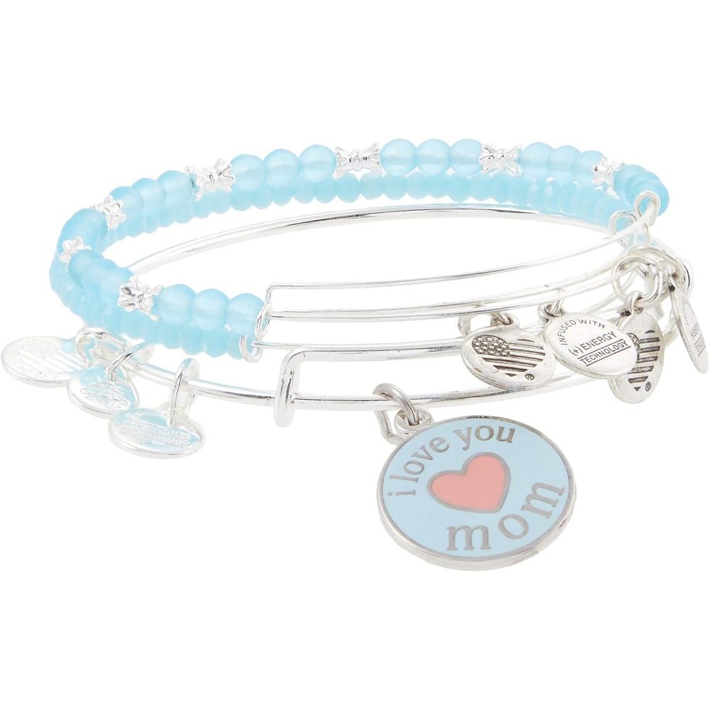 image:imageAlex and Ani I Love You Mom Bracelet Set of 3 SilverBluePink One Size