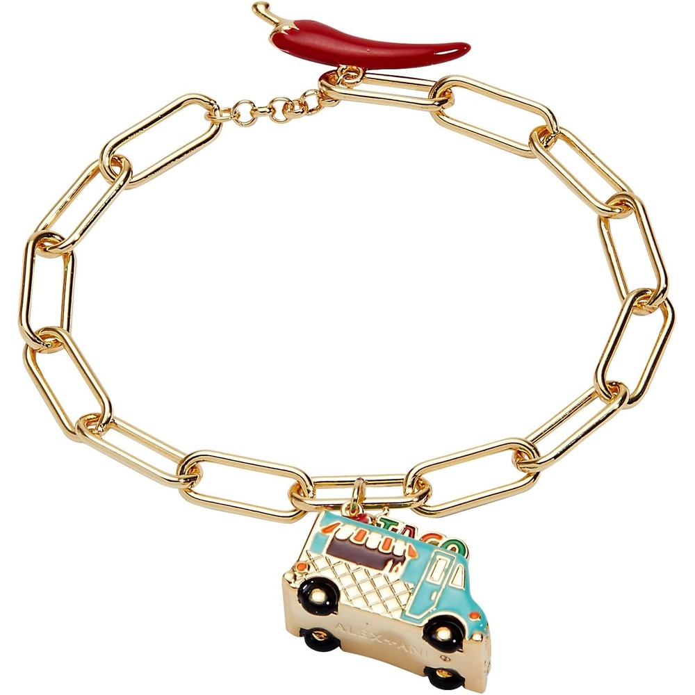 image:imageAlex and Ani Taco Truck Toggle Bracelet  Charm Bracelet For Women  GoldPlated Enamel  Adjustable Bracelet For Women  Taco Jewelry