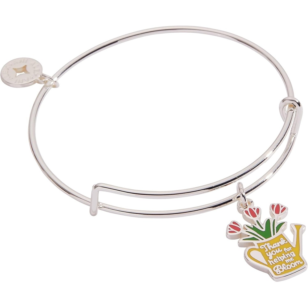 image:imageAlex and Ani Thank You For Helping Me Bloom Bangle Brass Shiny Silver