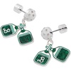 Alex and Ani Barbie™ Pickleball Drop Earrings, Brass Shiny Silver