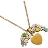 Alex and Ani Enamel Flower Locket, Stainless Gold