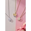 Alex and Ani Enamel Flower Locket, Stainless Gold