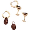 Alex and Ani Espresso Martini Huggie Hoop Earring Set, Shiny Gold