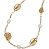 Alex and Ani Seashell Inline Charm Anklet | Gold-Plated & Pearl | Chain Anklet | Dainty Beach Anklet | Beach Jewelry For Women