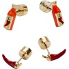 Alex and Ani Taco Hot Sauce and Pepper Stud Set | Earrings For Women | Gold-Plated, Enamel | Taco Lover Gift | Novelty Earrings