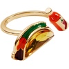 Alex and Ani Taco Open Ring | Gold-Plated, Crystal & Enamel | Adjustable Ring For Women | Stackable Ring | Taco Lover Gift