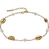 Alex and Ani Seashell Inline Charm Anklet | Gold-Plated & Pearl | Chain Anklet | Dainty Beach Anklet | Beach Jewelry For Women