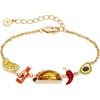 Alex and Ani Taco Inline Charm Bracelet | Gold-Plated, Crystal & Enamel | Adjustable Charm Bracelet | Dainty Charm Bracelet | Taco Lover Gift