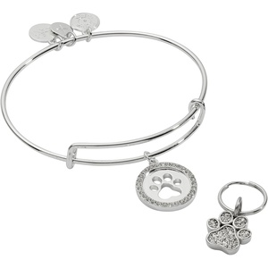 ALEX AND ANI Pet Love Bracelets(Paw Print (Set of 2))