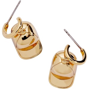 Alex And Ani MDD Sports Mom Cap Earring, Brass Shiny Gold