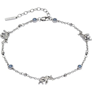 Alex and Ani Elephant Inline Charm Anklet | Silver & Opal | Chain Anklet | Dainty Animal Anklet | Animal Jewelry For Women