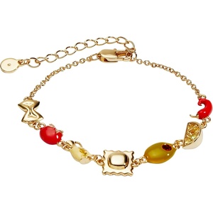 Alex and Ani Pasta Women Linear Bracelet|Enamel Charms|Pasta Lover Gift|Italian Food Necklace|Italian Gift