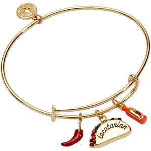 Alex and Ani Taco Multi Charm EWB | Charm For Bracelet | Gold-Plated, Crystal & Enamel | Taco Lover Gift | Jewelry Charm