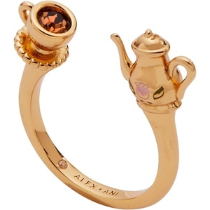 Alex and Ani Tea Party Open Ring, Brass Shiny Gold