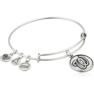 Alex and Ani Washington Nationals Cap Logo Expandable Bangle Bracelet(Rafaelian Silver)