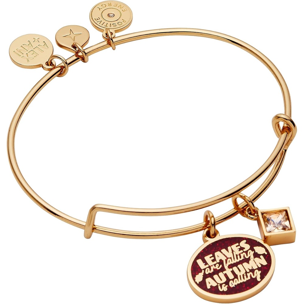image:imageAlex and Ani Autumn is Calling Leaves are Falling Bangle Gold Bracelet for Women NickelFree Finish Trendy Dainty Design for Everyday Wear Ideal Gift