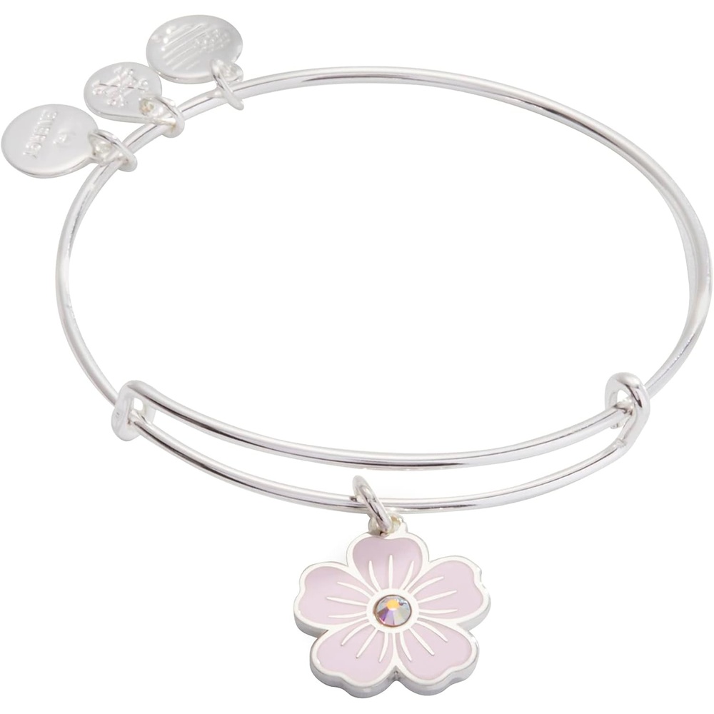 image:imageAlex and Ani Words Are Powerful Patriotic Expandable Bangle for Women 2 to 35 inPink Pansy and Crystal Bracelet