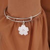 Alex and Ani Words Are Powerful Patriotic Expandable Bangle for Women, 2 to 3.5 in(Pink Pansy and Crystal Bracelet)