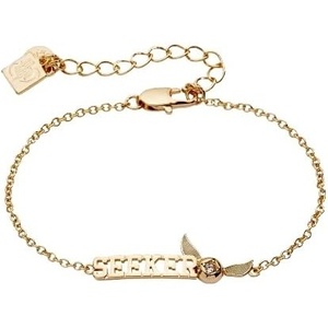 ALEX AND ANI Harry Potter Quidditch Cluster Bracelet | Golden Snitch & SEEKER Charm | Gold-Plated & Crystal | Charm Bracelet for Women | Harry Potter Gift